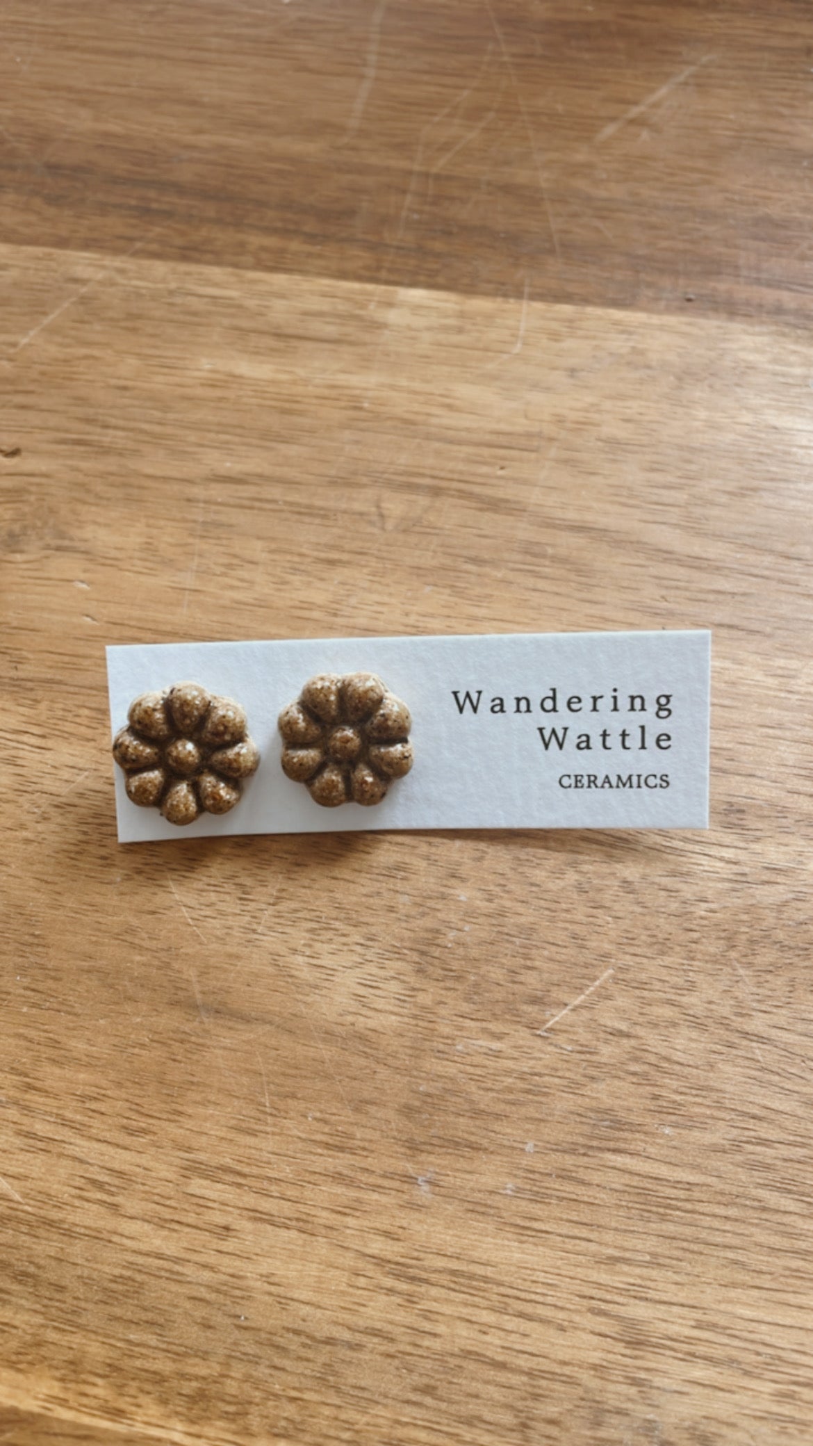 Ceramic Earrings - Daisy Stud Sand
