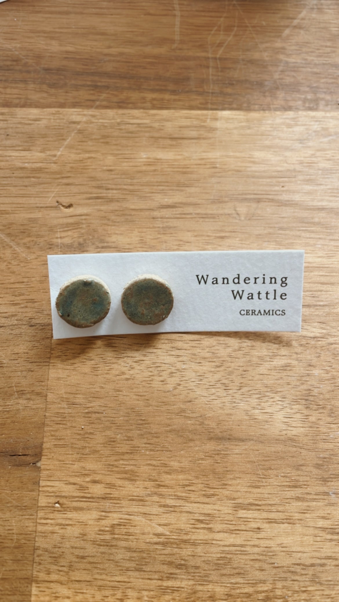 Ceramic Earrings - Light Blue Studs