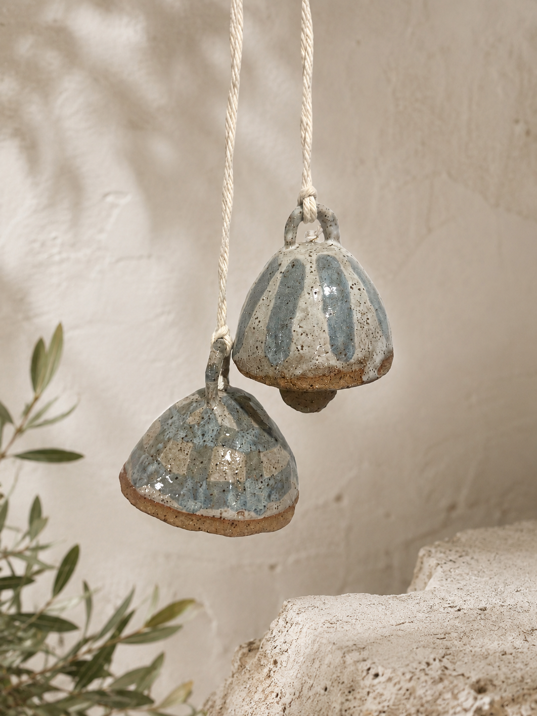 Ceramic bell set of 2