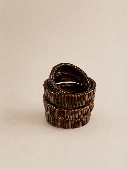 Ceramic Bangle - Brown Textured