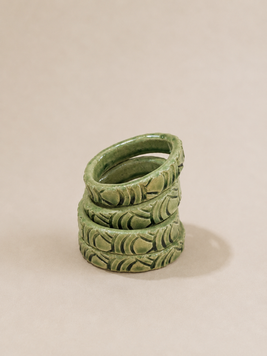 Ceramic Bangle - Green Texture