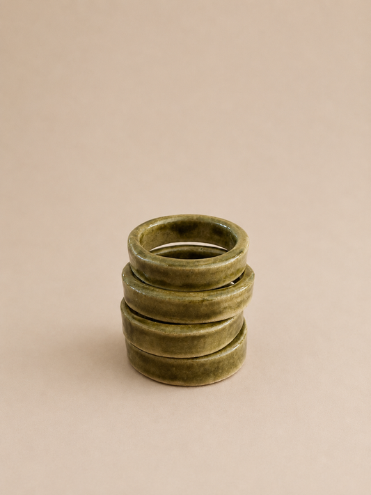 Ceramic Bangle - Moss Green