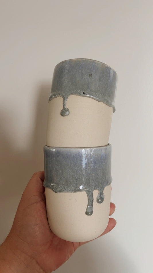 Blue drip tumbler
